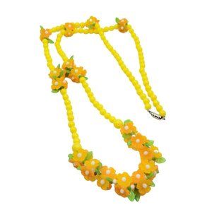 Vintage Plastic Flower Fruit Salad Necklace (A347B)